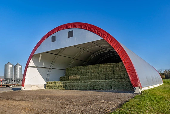 thundura hoop building with UV protection for crops and equipment